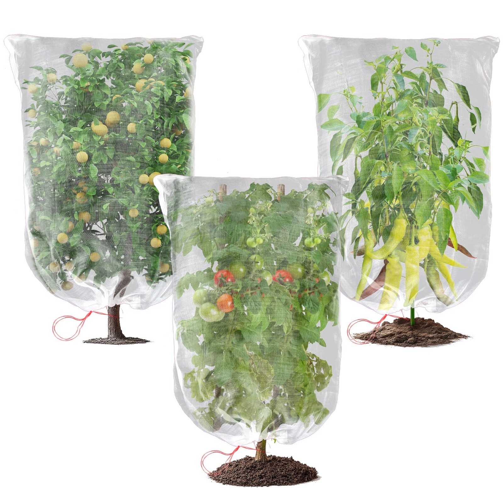 Bird Netting for Garden Protection – 3 Pack 2.3 x 3.3 FT Blueberry Bush Netti...