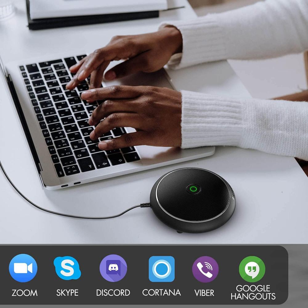 Conference USB Microphone, Computer Desktop Mic with Mute Function, Omnidirectio