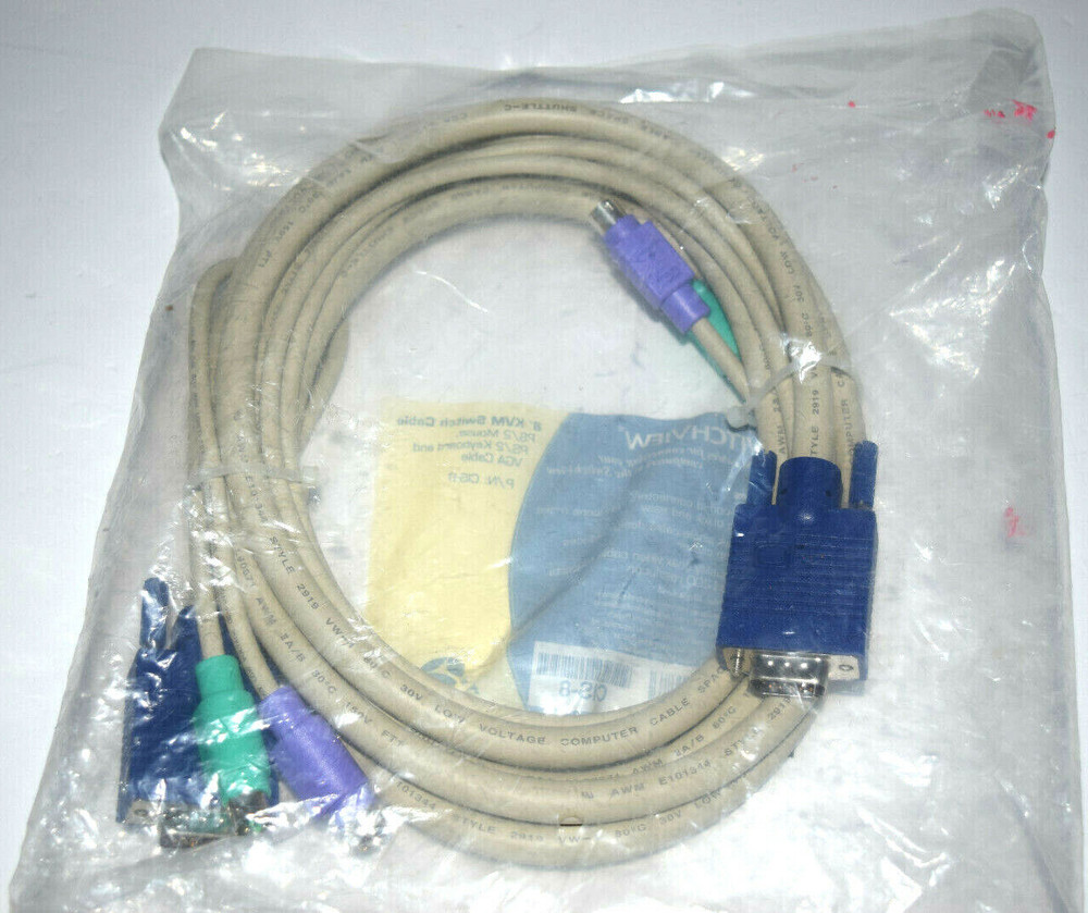 SWITCHVIEW 8' KVM SWITCH CABLE, PS/2 MOUSE,P/S/2 KEYBOARD AND VGA CABLE