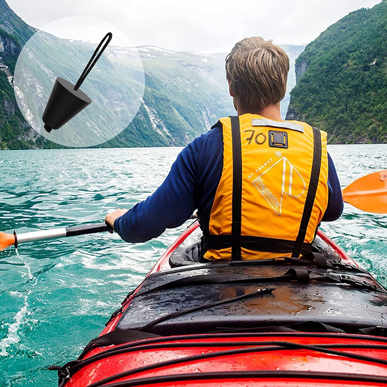 8 PCS Kayak Scupper Plugs Universal Kayak Plugs Kayak Drain Plugs with Lanyard