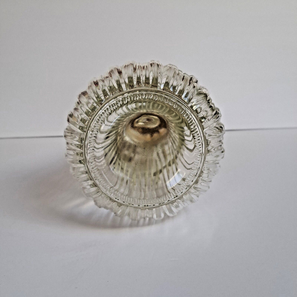 Antique Glass & Silver Decanter Ewer Jug Carafe Pitcher With Handle Pre-owned