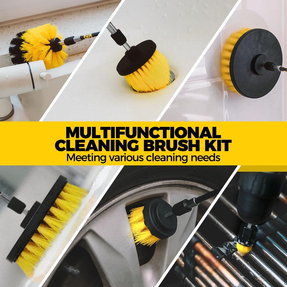 Holikme 30Pack Drill Brush Attachments Set,Scrub Pads Sponge, Power Scrubber