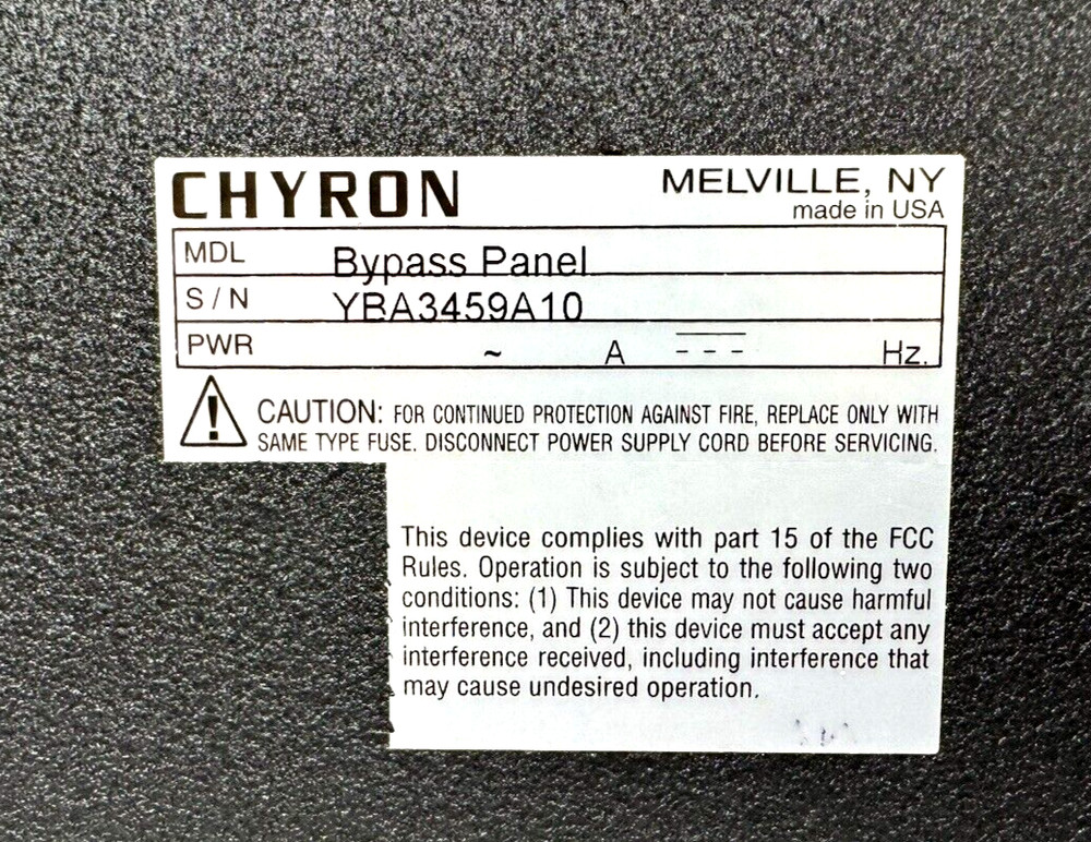 Chyron Bypass Panel
