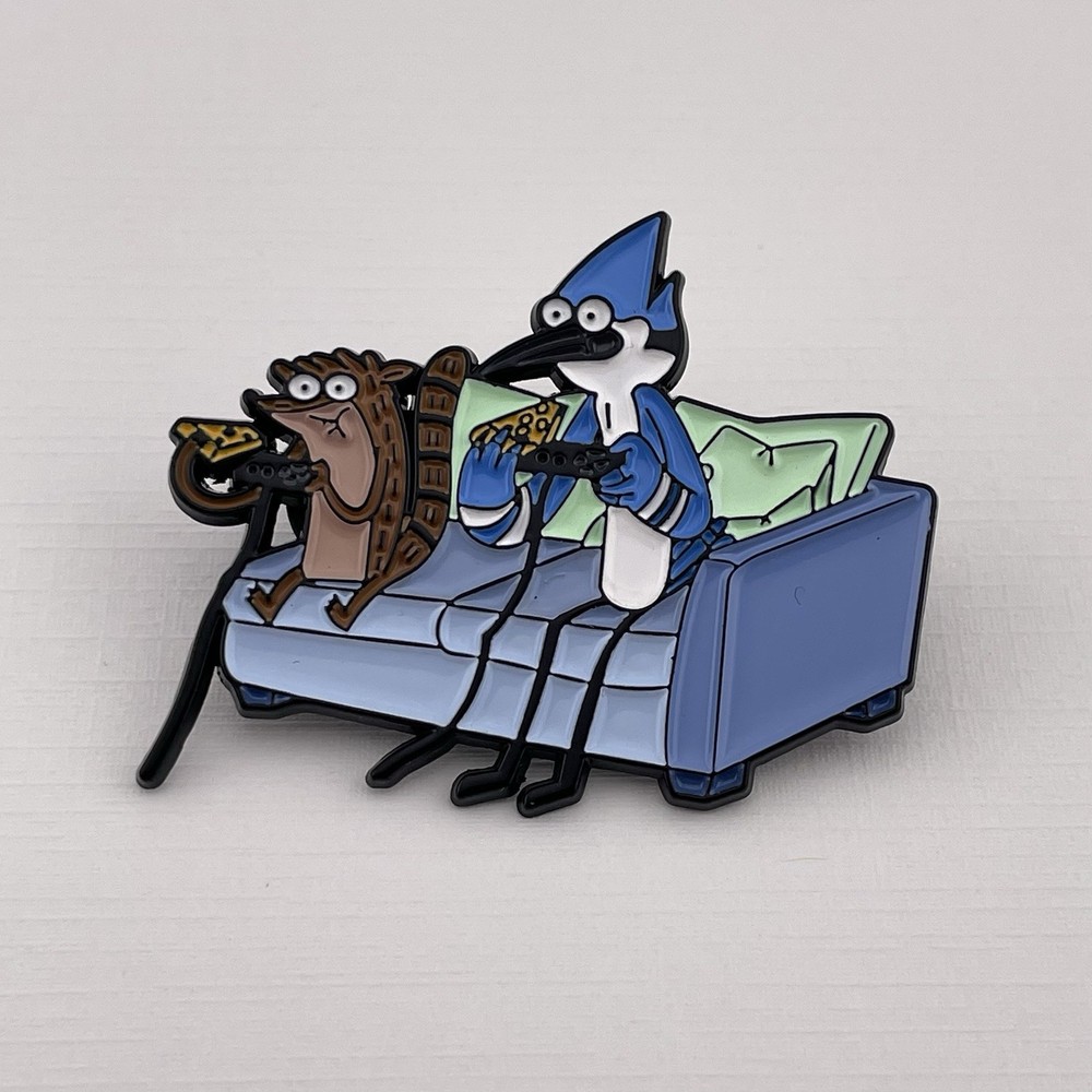 Regular Show Enamel Pin Mordecai And Rigby Playing Video Games