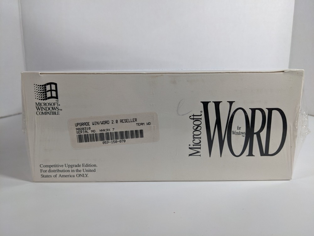 Microsoft Word 2.0_The Word Processor For Windows_5.25" High Density Disks