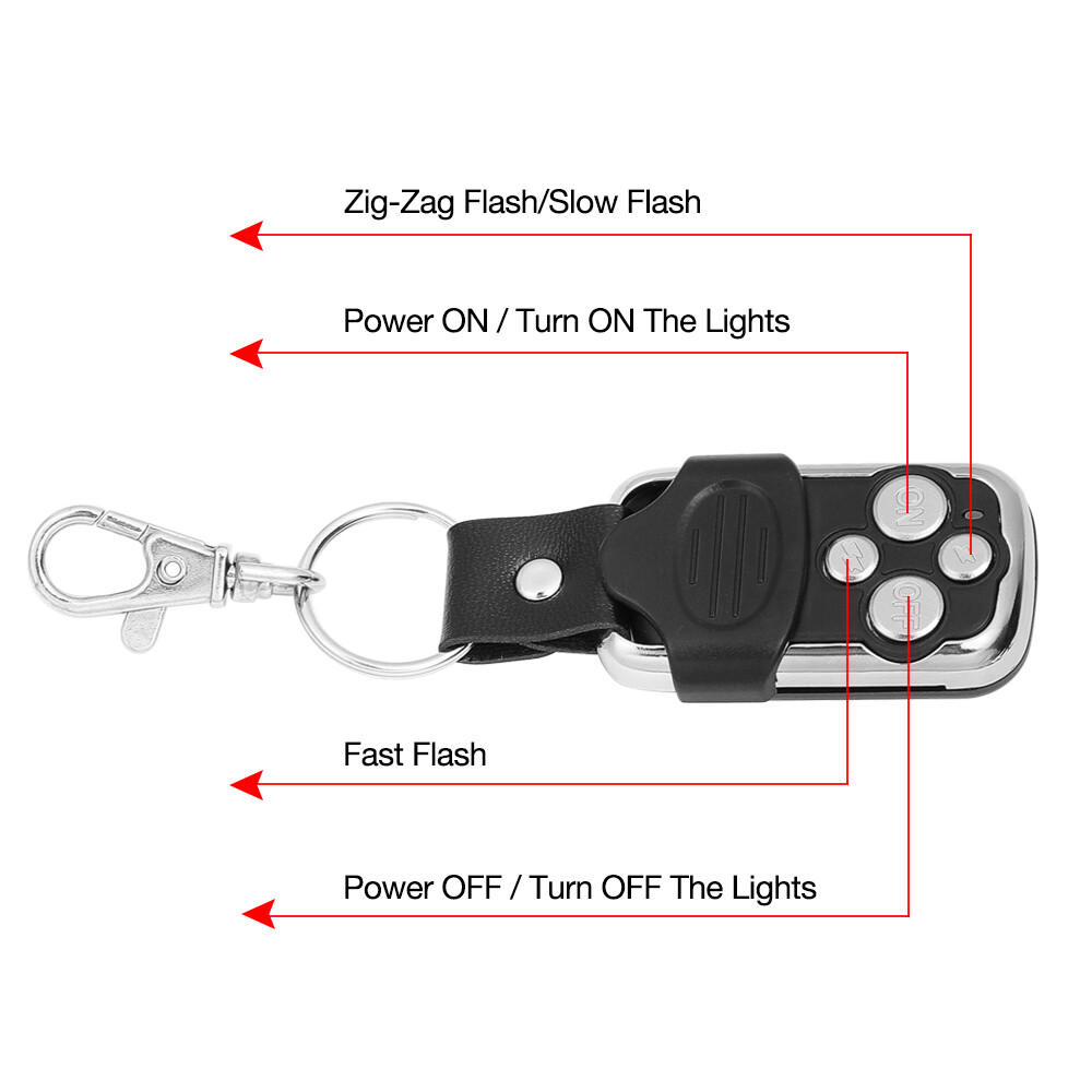 Wireless Remote Control Switch Strobe w/2-Lead Wiring Harness Kit LED Light Bar