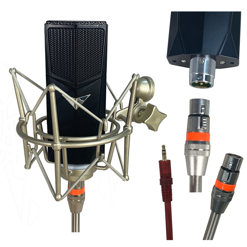 USB Condenser Microphone Complete Kits Live Studio Recording Boom Broadcast Mic