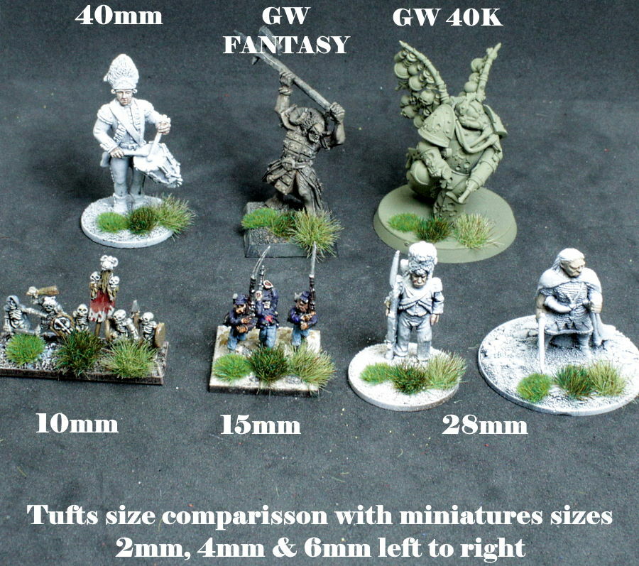 120X 4mm Static Grass Tufts Self Adhesive - Orks 40K Basing Kill Team Terrain