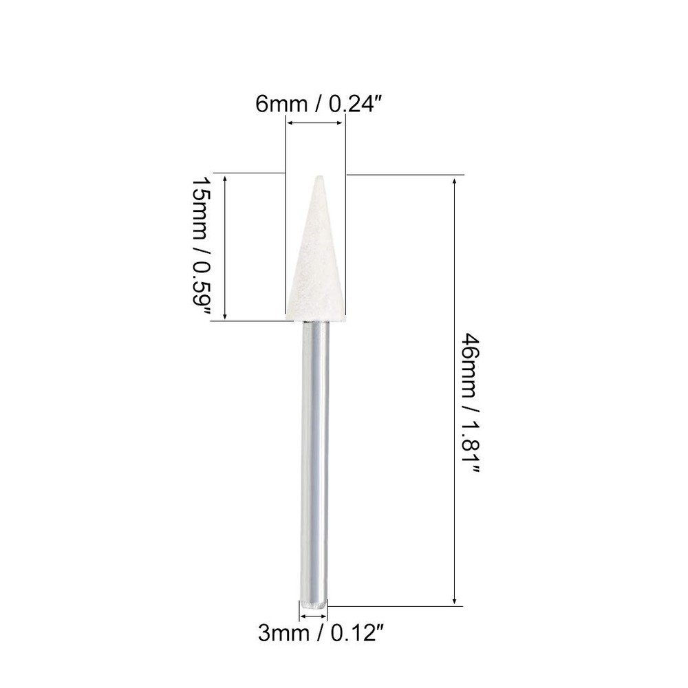 Wool Felt Points 6mm Conical Polishing Bits Burrs Buffing Wheels Set