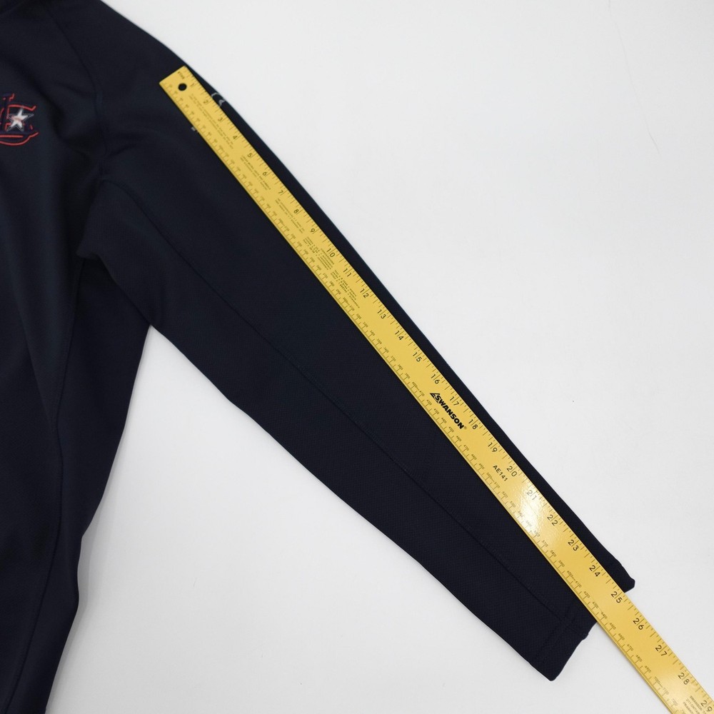 Eddie Bauer Jacket Mens Large Blue Quarter Zip Pullover EB234 Athletic Logo