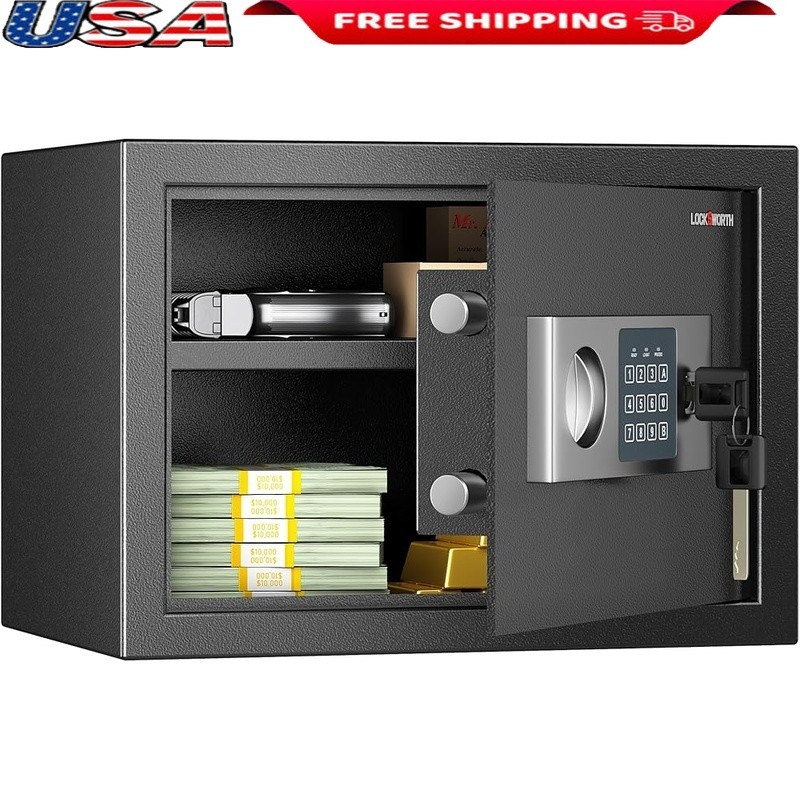 Compact Safe Box Electronic Lock Removable Shelf Anti-Theft Security System New