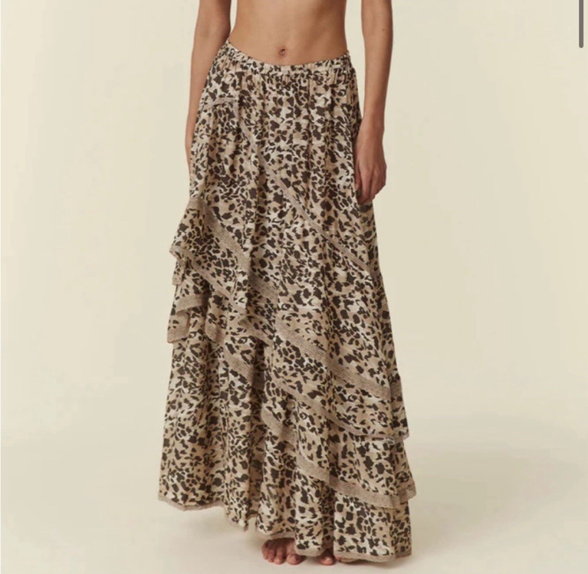 Spell Designs Belle Mare Skirt Small Leopard Print Ruffle