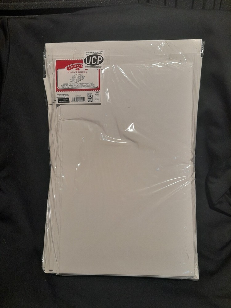 Holiday Time White Gift Boxes (Various Sizes) 10-Count [G3]