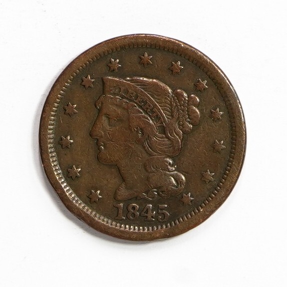 1845 Braided Hair Large Cent