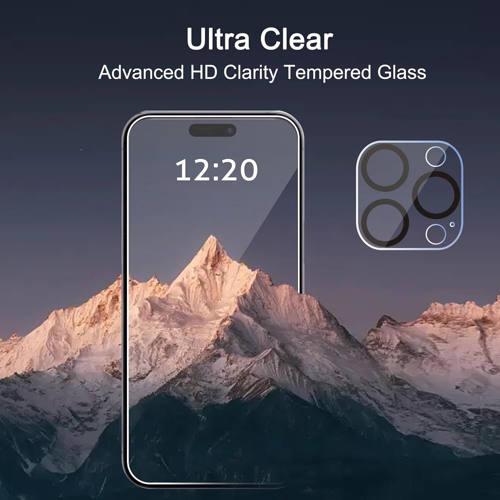 Ailun 3 Pack Screen Protector for iPhone 15 Pro Max [6.7 inch] + 3 Pack Camera L