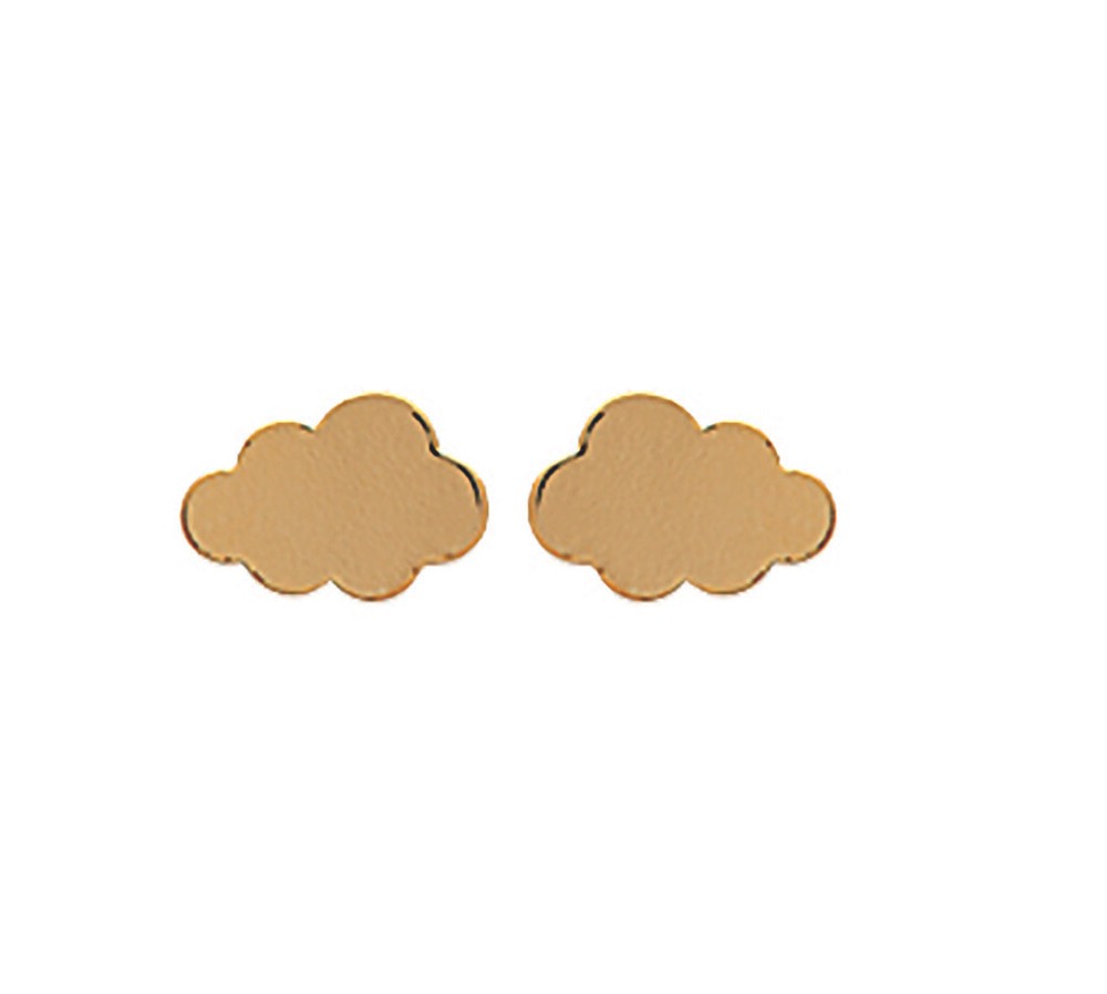 Cloud Shaped Gold Plated Stud Earrings