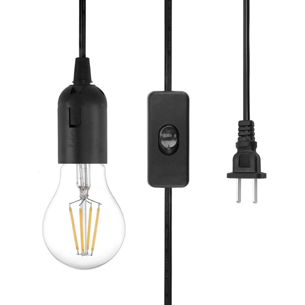 71" Light Lamp Cord Cable Switch E26/E27 Bulb Socket Extension Hanging Pendant