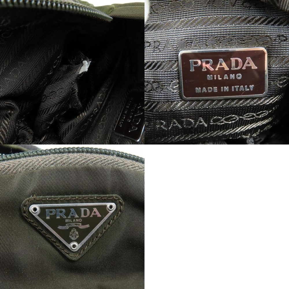 PRADA Triangle Logo Mini Rucksack Backpack Nylon Brown From Japan