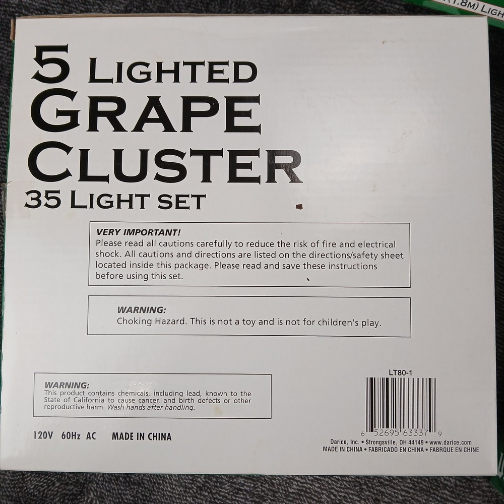 3 Sets Red Grape Cluster Lights String Indoor Outdoor String Lighted Wine Patio