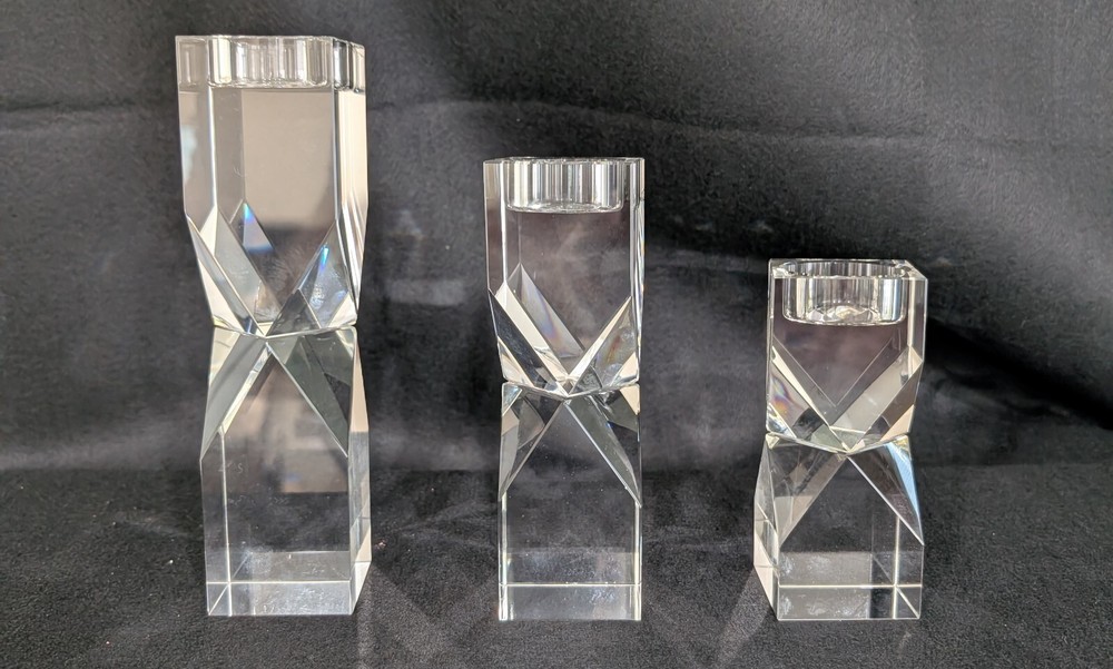 Heavy Crystal Symmetrical Cut Tealight Holders