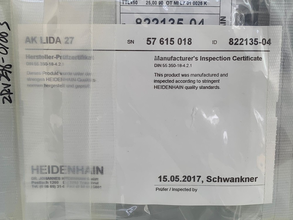 Heidenhain / Exposed Linear Encoder / AK LIDA 27 / 822135-04