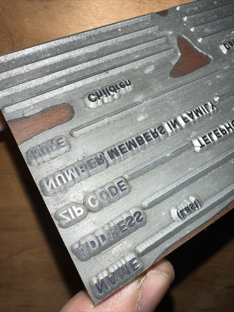 Printing Block “ Business Form Document “ Name, Address, DOB, Zip Code Etc.￼