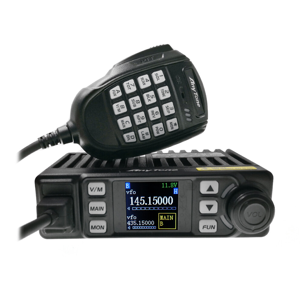 AnyTone AT-779UV Mini Size Dual Band Transceiver 25W Mobile Radio With Antenna