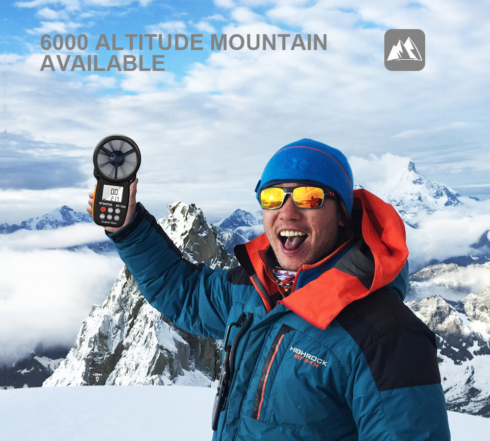 US BTMETER Wind Speed Meter Temperature Altitude Humidity Anemometer Barometer