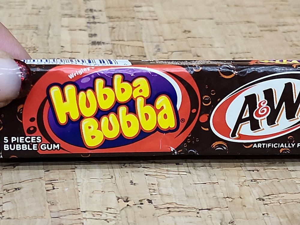 HUBBA BUBBA A&W Root Beer Bubble Gum 5 Pc Package Container Candy NOS Vintage