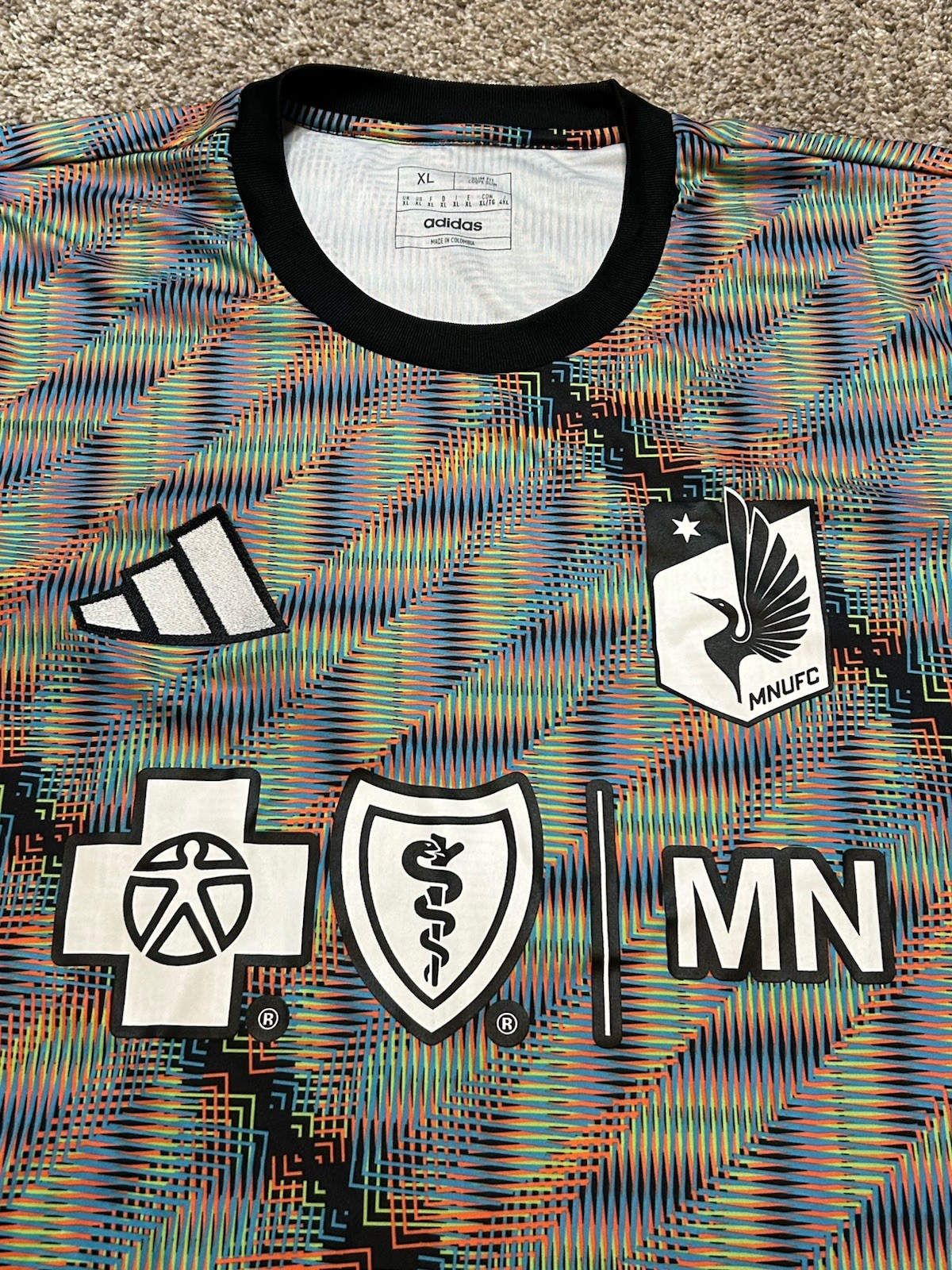 adidas Pre-Match Jersey Mens XL Minnesota United FC MLS Hispanic Celebration