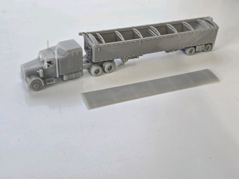 N Scale 48ft Spread Axle Grain Trailer Undecorated Kit 3d Printed