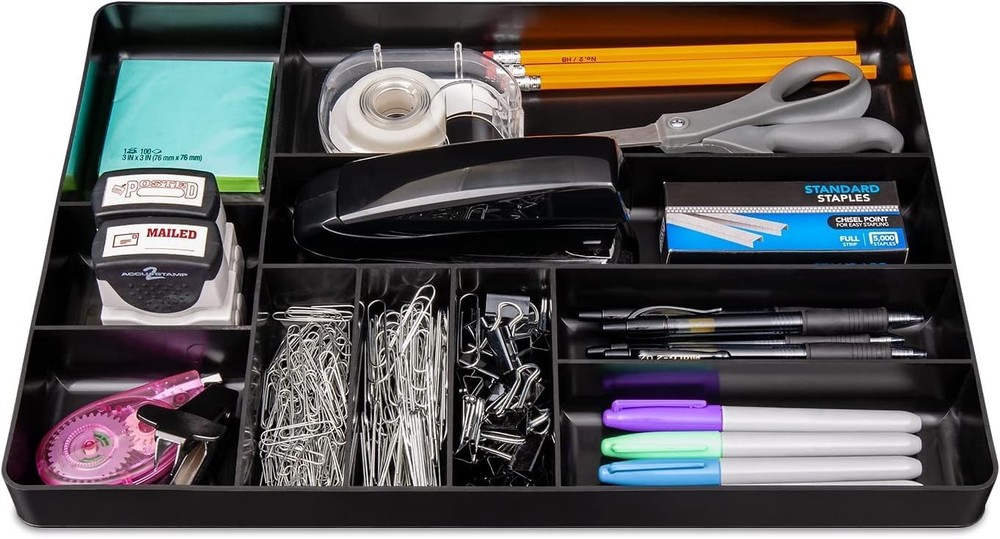 2 Pack of 10 Compartment Trays For Toolbox Drawer Organization, Stackable, St...