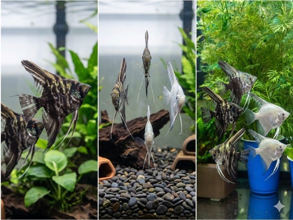 5-Pack Angelfish – Variety Pack – 1.5–2” Live Freshwater Fish