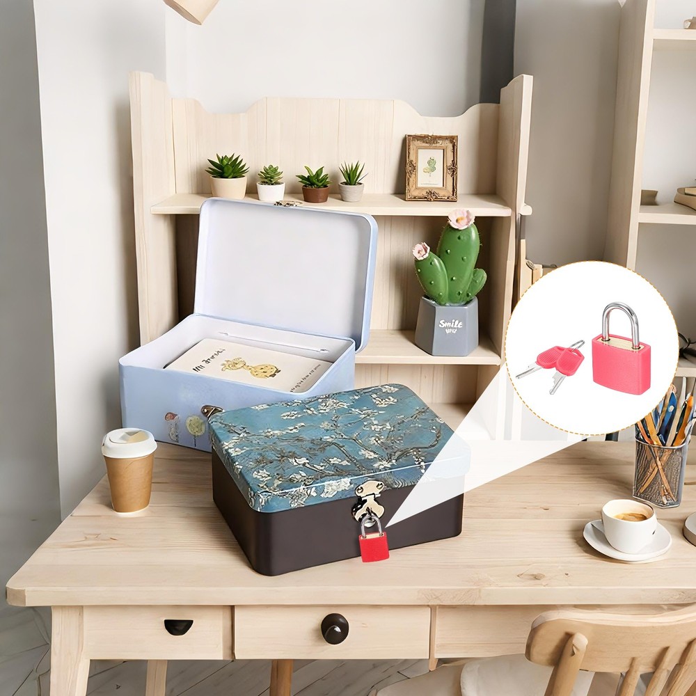 Padlock with Keys Shackle Waterproof Keyed Locks Pink