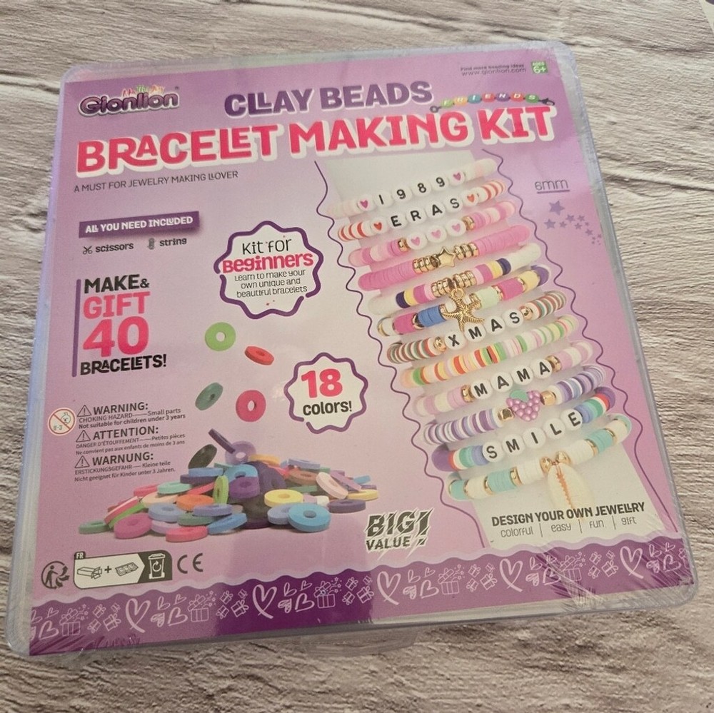Clay bead bracelet making kit