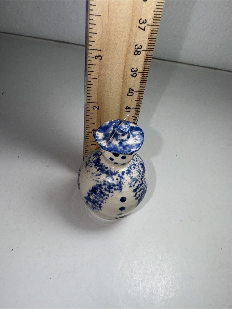 Karen Cahill Signed Pottery Snowman 1996