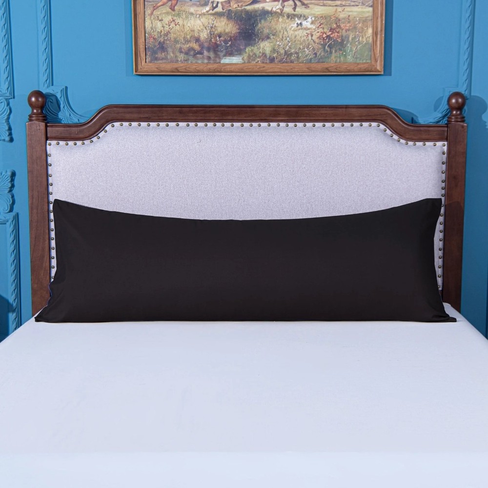 2 Solid Black Body Pillow Cases Pair 20x54 inch Pair (Insert Not Included)