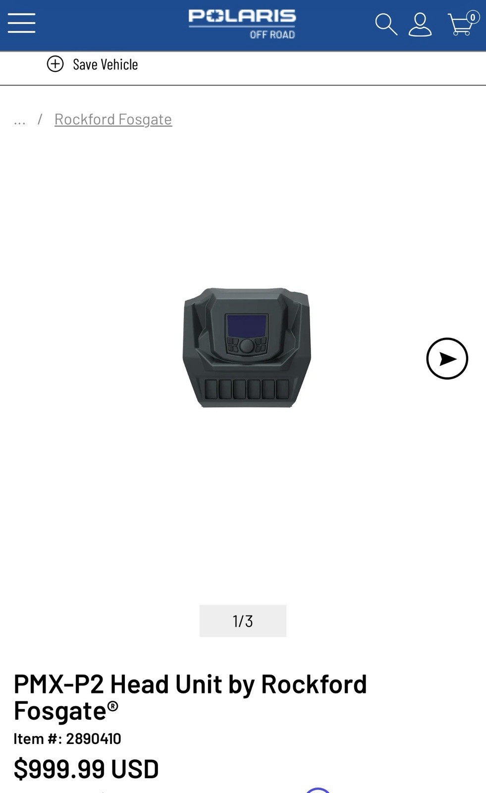 Polaris 2890410 PMX-P2 Head Unit by Rockford Fosgate RZR XP Pro S R Ultimate