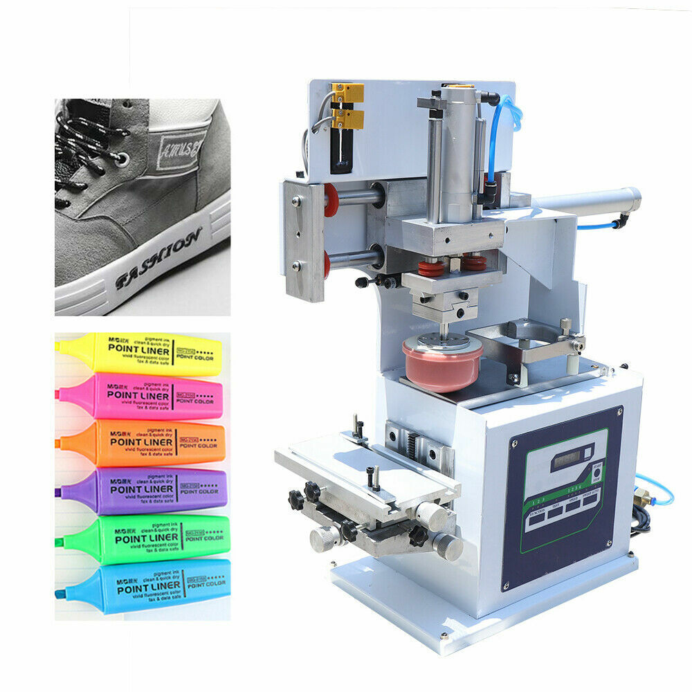 Pneumatic Pad Printing Machine Sealed Ink Pad Printer Cups Stamping Embossing