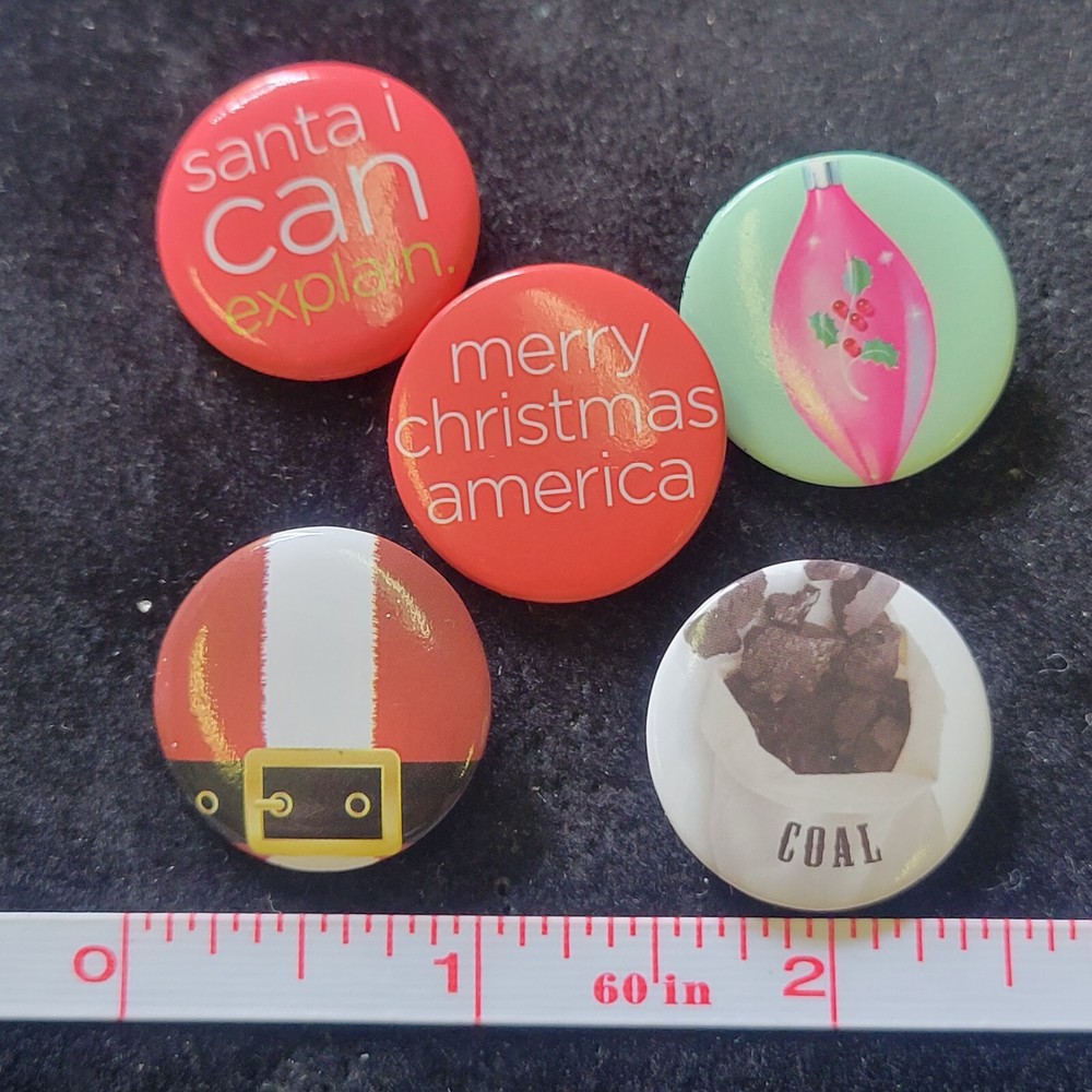 5 Funny Small Christmas Buttons Santa I Can Explain Lapel Badge Pin pinbacks