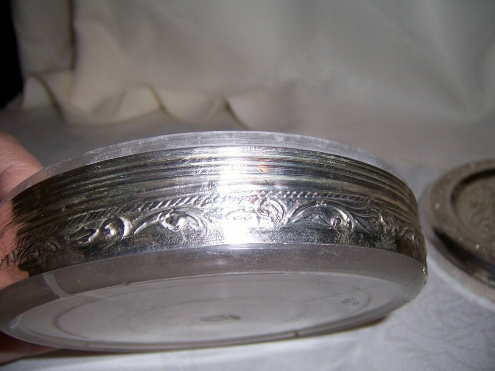 ELEGANT VINTAGE EAST INDIAN SOLID SILVER COVERED PLASTIC BOX W/ COMPARTMENTS