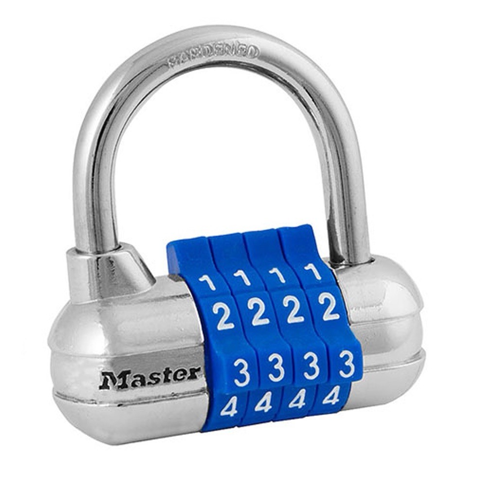 MASTER LOCK 1523D 4-DIGIT COMBINATION PADLOCK White