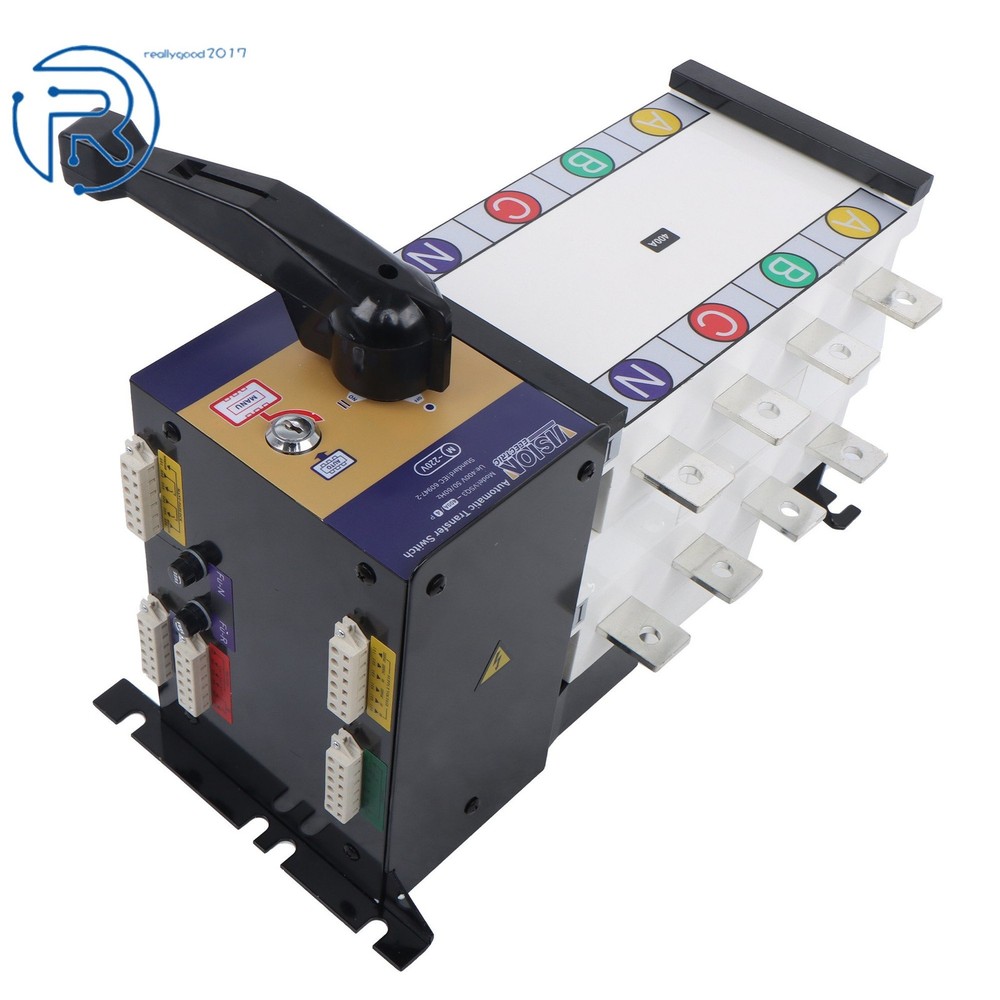 1Pack ATS Automatic Transfer Switch 400A 4 Poles Grid to AC Generator 110V 220V