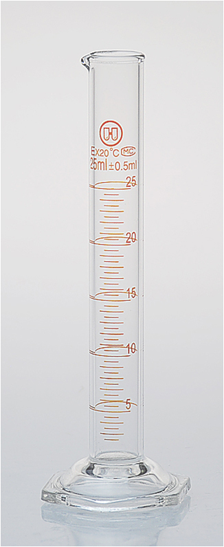lab glass graduated cylinder 25ml new