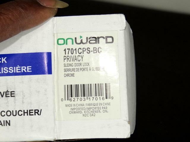 New Onward 1701CPS-BC Pocket Door Pull with Privacy Lock - Rectangular, Brass