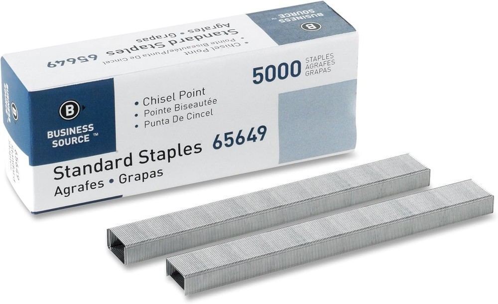 Busin Source Chisel Point Standard Staples - Box of 5000, Sier