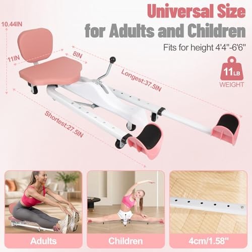 Leg Stretcher Split Machine with Backrest (Pink)