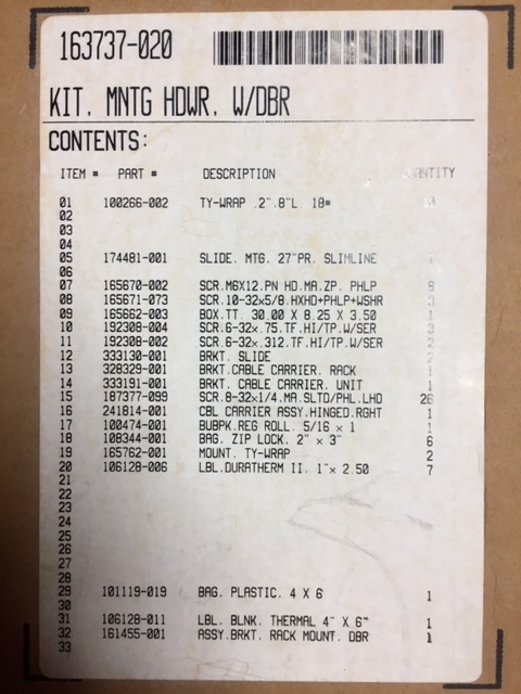 163737-020 Hp Rackmount Kit Mounting Hardware