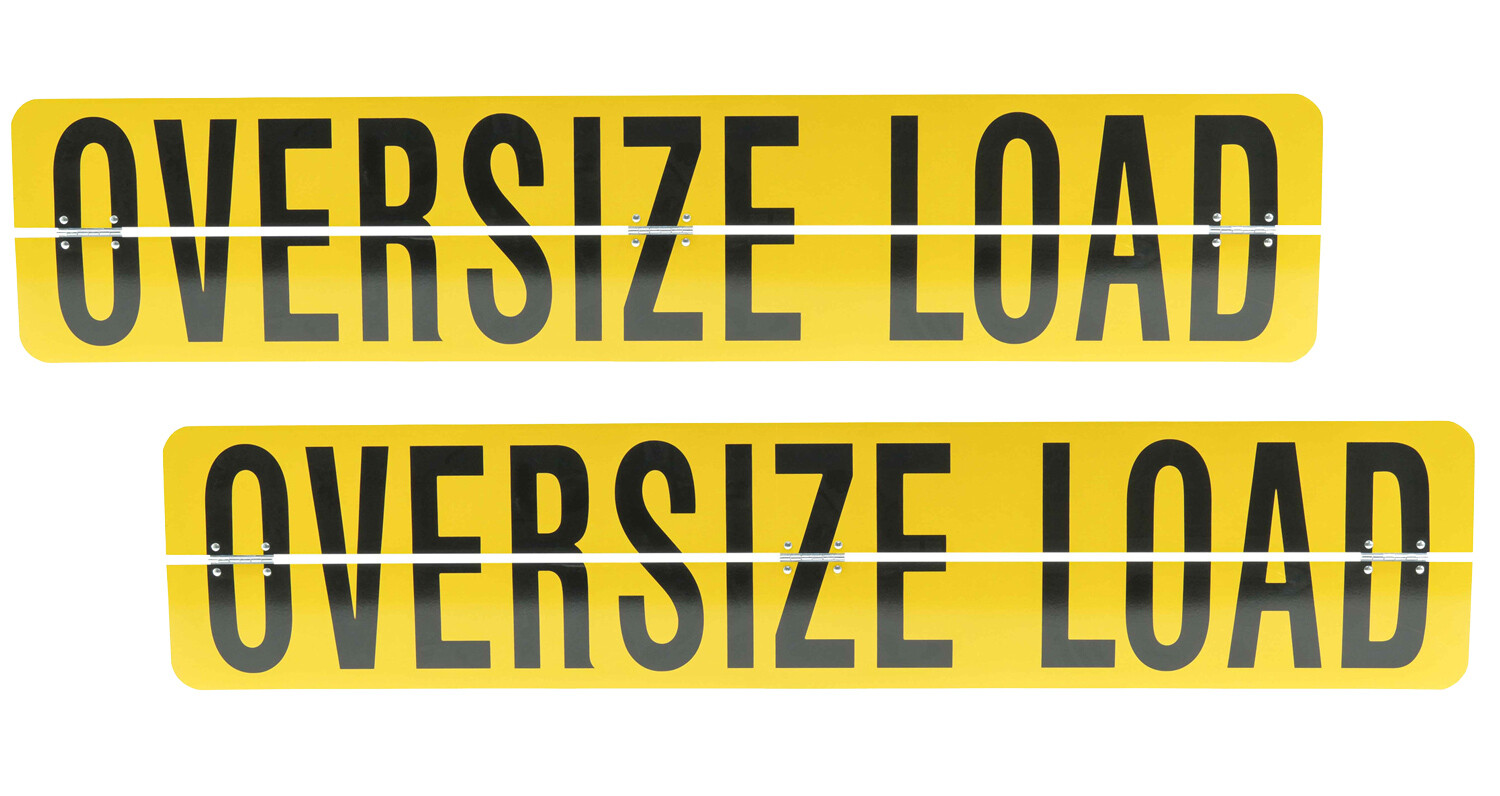 12" x 60" Hinged Aluminum Oversize Load Sign for Trucks - 2 Pack