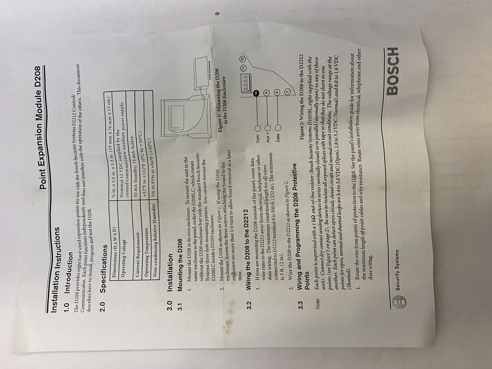 BOSCH D208LC Module - NEW (open box)